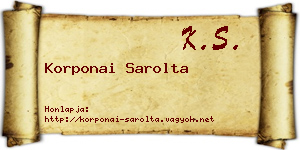 Korponai Sarolta névjegykártya