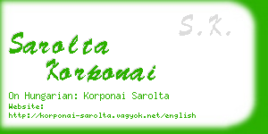 sarolta korponai business card